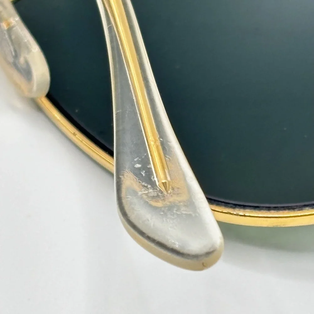 Vintage 80s Ray-Ban Sunglasses 58-14 Gold G-15‎ Glass Metal B&L